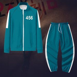Squid Game Tracksuit Squid Game Costume Green Track Jacket and Track Pants